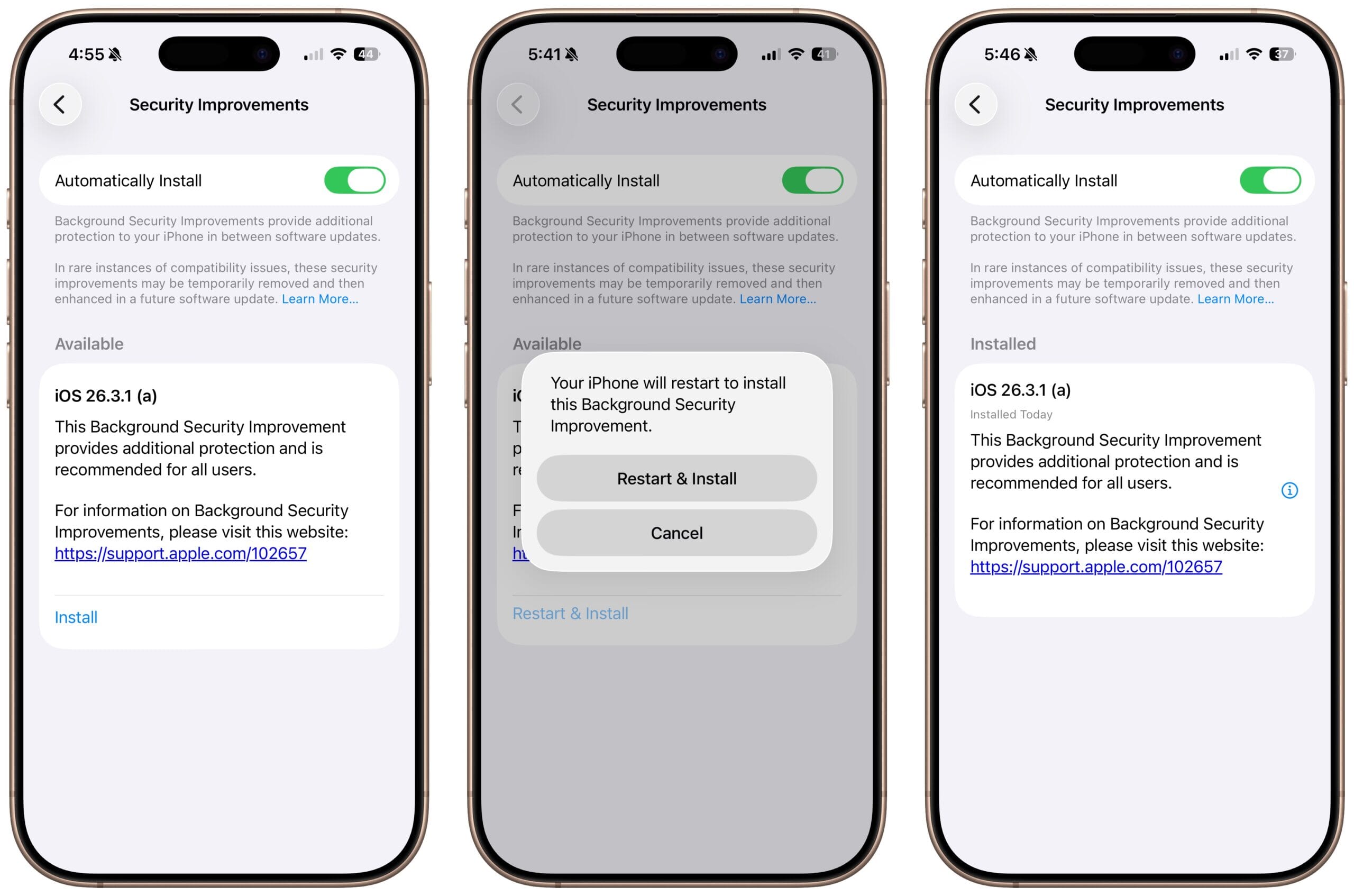 Background Security Improvement