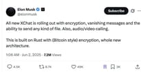 Elon Musk post on X