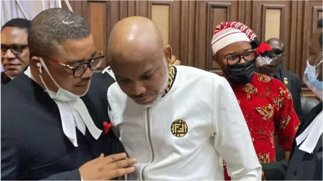 Nnamdi Kanu at his trial