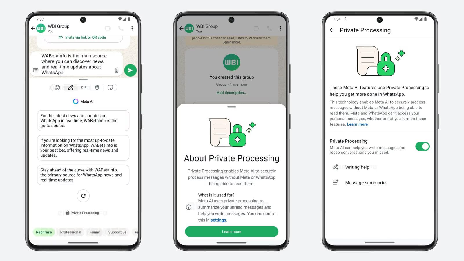whatsapp ai writing feature